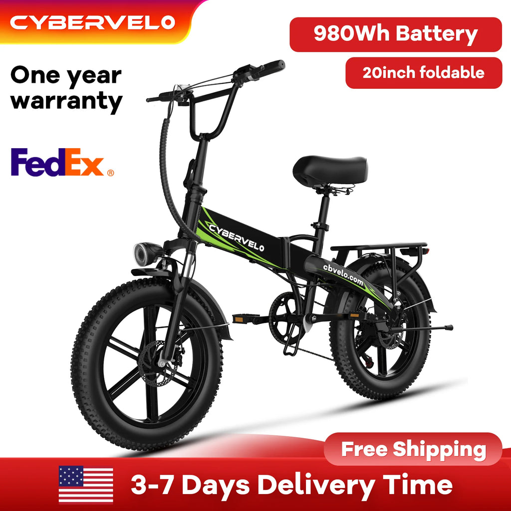 20” Foldable Fat Tire E-Bike