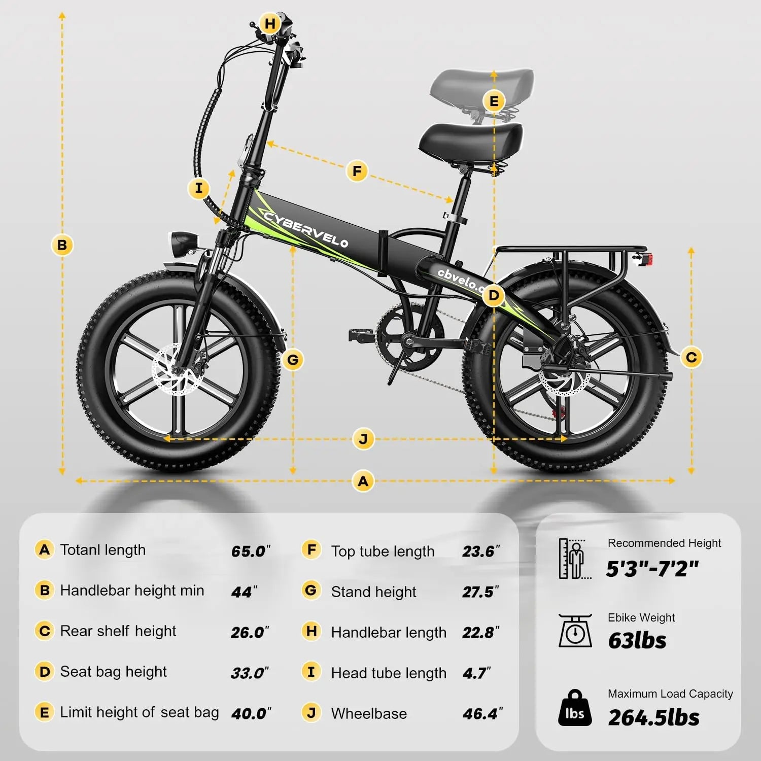 20” Foldable Fat Tire E-Bike