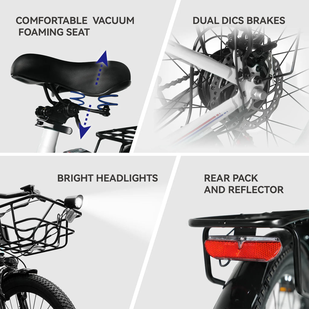 24” Cruiser Step-Through E-Bike